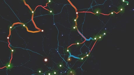 Carte de lignes de transmission de postes électriques à Boston