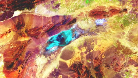 Imagerie Landsat d’une zone désertique