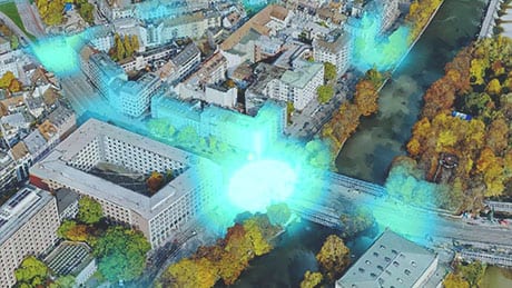 Carte de densité des zones accidentogènes pour les automobilistes à Munich, Allemagne