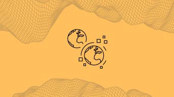 Illustration représentant deux globes terrestres l’un à côté de l’autre 