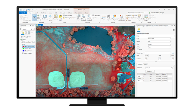 Écran d’ordinateur affichant ArcGIS Pro qui exécute une analyse supplémentaire