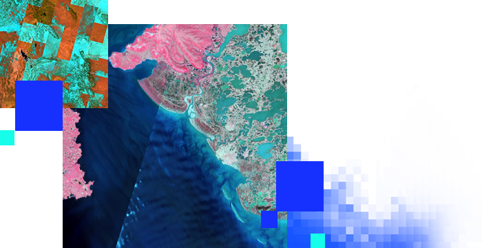 Image générée par ordinateur de terres et de l’océan