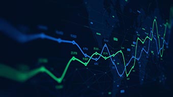 Diagramme linéaire informatisé avec des points de données et des données numériques