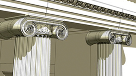 Temple grec visualisé grâce à la 3D.