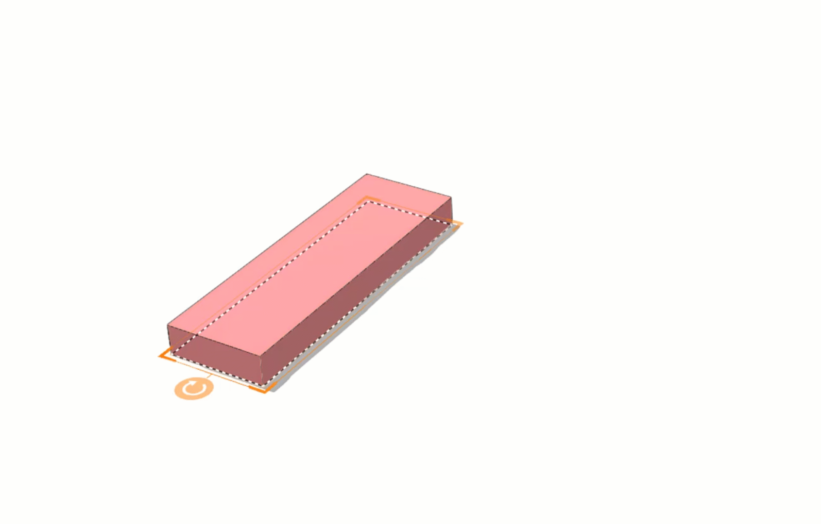 Animation GIF montrant une forme en L de couleur rose représentant les outils de mesure destinés à mesurer des bâtiments et des conceptions en 3D