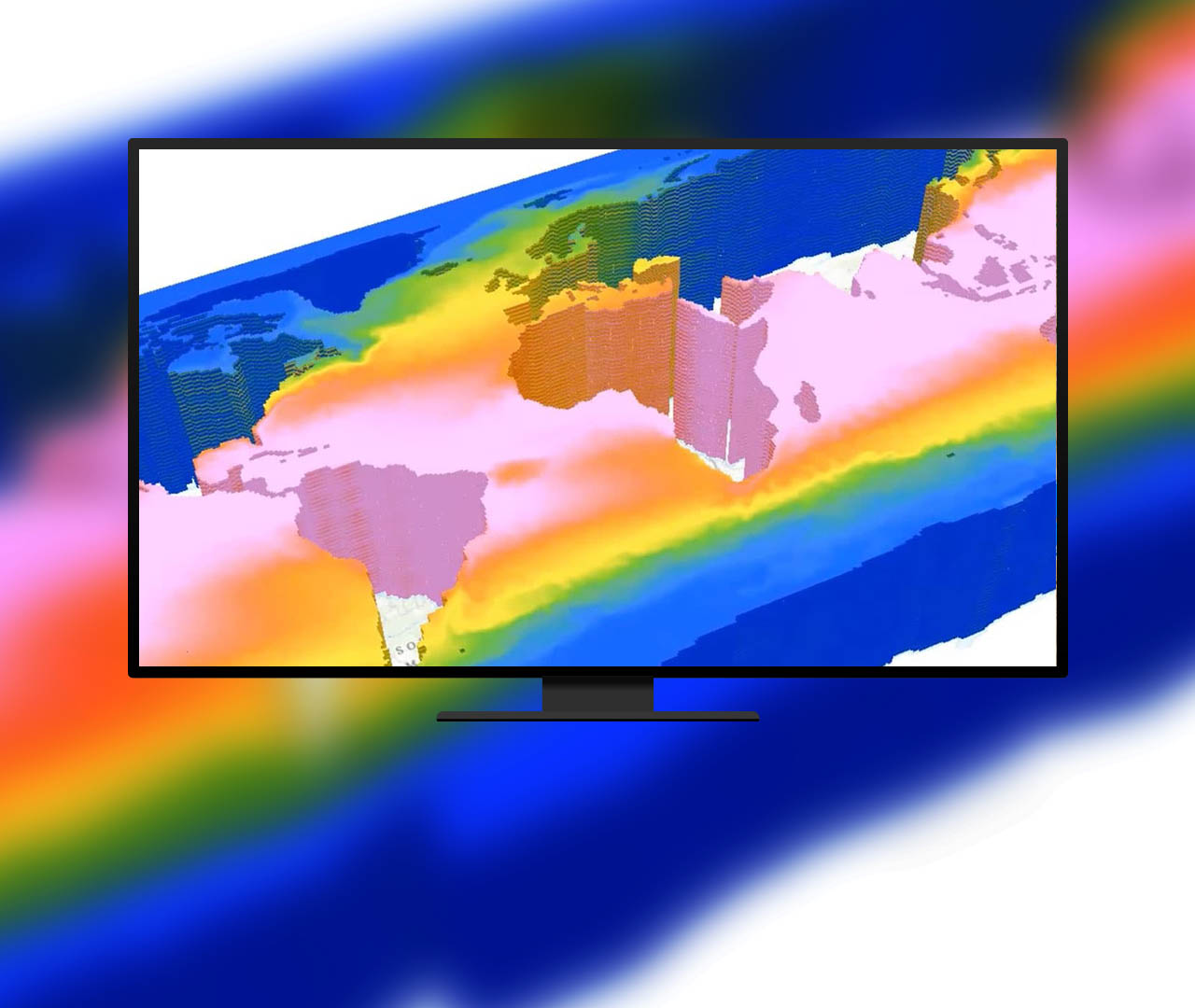 Carte multidimensionnelle bleue, verte, jaune et orange