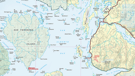 Côté droit d’une grande carte décomposée en plusieurs images proches sur la page