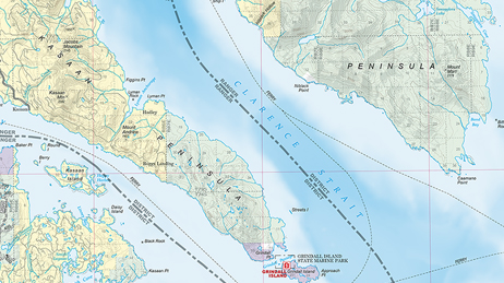 Côté gauche d’une grande carte décomposée en plusieurs images proches sur la page