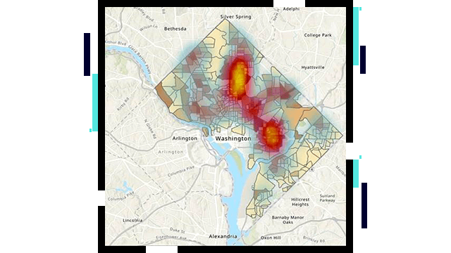 Carte de densité de Washington, DC