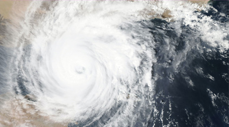 Image aérienne d’un ouragan