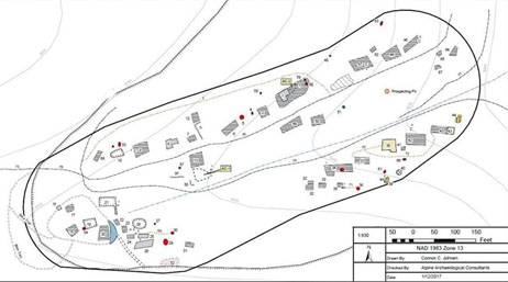 Illustration d’une ville minière montrant la chronologie des zones de dépression