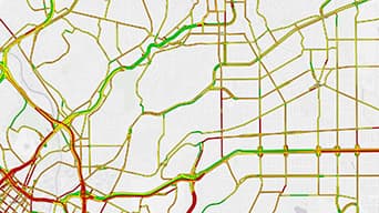 Carte de densité du trafic pouvant aider les prestataires de services de santé à trouver des itinéraires de service efficaces