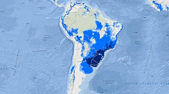 Nuances multiples de photo aérienne bleue de l’Amérique du Sud