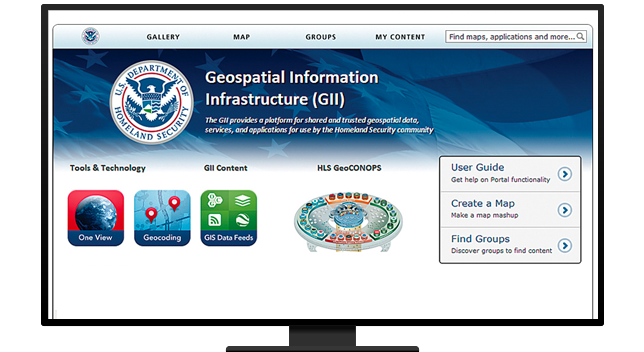Écran affichant une page Web d’infrastructure d’informations géospatiales