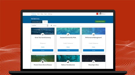 Ordinateur portable affichant ArcGIS Hub