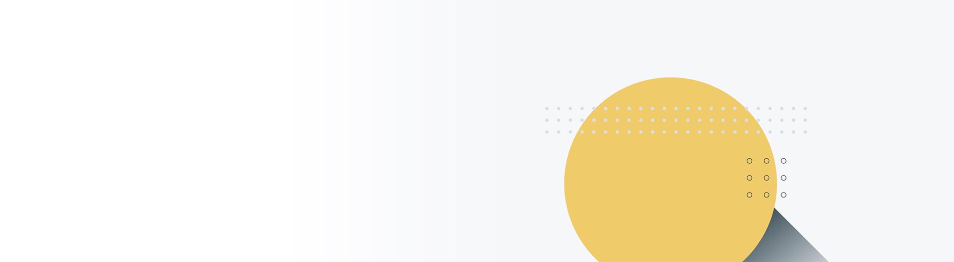 Composition abstraite simple avec un grand cercle jaune et une ombre subtile sur un arrière-plan blanc.